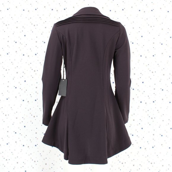 Double Breasted Detail Zip Up Peacoat Lilac Gray - Picture 7 of 8